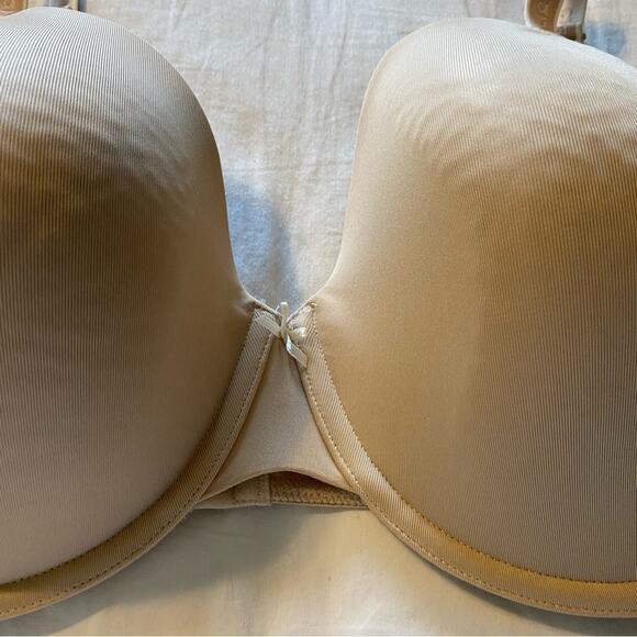 Cacique Nude Seamless Underwire Bra 46DD lightly lined Tshirt everyday smooth - Picture 2 of 8